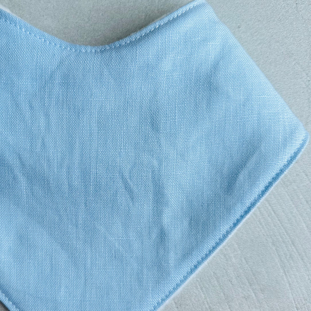 Bandana Dribble Bib - Baby Blue Linen